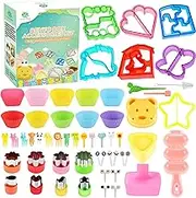FUNGYAND Sandwich Cutter Set, 52 in 1 Bento Box Accessories Kit Includes Sandwich Cutters, Fruit Cutter, Food Picks, Silicone Cups, Musubi Maker, Rice Ball Maker, Complete Bento Lunch Box Supplies