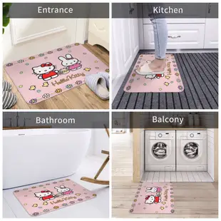 新款 Hello Kitty (16) 浴室法蘭絨地墊 廁所衛生間防滑腳墊 茶几門口吸水地墊 速乾進門地毯 客廳沙發臥室