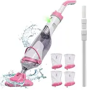 Enhulk Pool Vacuum With Telescopic Pole, 2024 Upgraded for Above Ground Pools, 60 Mins Running Time, Handheld, Powerful Suction up to 18.5 Gallons/Min, Ideal for Leaves, Debris