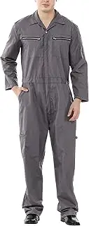 [TOPTIE] Men's Twill Action Back Coveralls Zipper Coverall Regular
