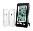 AMIR Brifit Refrigerator Freezer Wireless Digital Thermometer w/ 2 Sensors Black