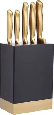 Mastercraft Metalic Knife Block Set 5Pc Gift Boxed
