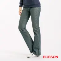 在飛比找Yahoo奇摩購物中心優惠-BOBSON 女款低腰伸縮小喇叭褲-中藍