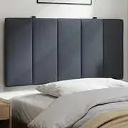 Hanko Dark Grey 107 cm King Single Velvet Headboard Cushion, Wall Mountable Upholstered Backrest Pillow for Reading in Bed