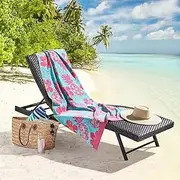[RENEE TAYLOR] Cotton Jacquard Velour Extra Large Beach Towel- Tropic