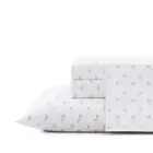 Tommy Bahama Sheet Set Queen Geometric w/ Pillow case Soft Cotton Gray(4-Piece)