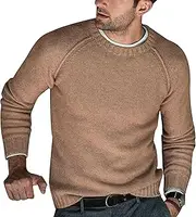 [Gsywaipei] Men's Winter Solid Knitted Sweater Classic Crewneck Soft Knit Pullover Knits Wool Slim Fit Sweaters