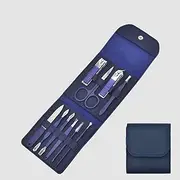 Blue Manicure Tools Set Stainless Steel Professional Nail Clipper Kit of Pedicure Paronychia Nippers Trimmer Cutters,10 Peices in set