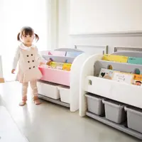 在飛比找ETMall東森購物網優惠-韓國IFAM兒童書架玩具收納柜迷你多功能塑料大容量寶寶整理架