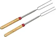 Telescoping Marshmallow Roasting Sticks - 2 Pack Smores Skewers for Campfire, Fire Pit, and Hot Dog Roasting…