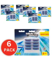 6x Gillette Pk8 Razors Mach 3 Turbo