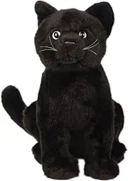 Black Cat Plush, Realistic Black Cat Stuffed Animal Pillow, Cute Plush Toy Gifts for Birthday/Halloween/Christmas, 9 inch