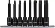 8 Piece 3/8” Drive Extra Long Torx Star Bit Socket T30-T70, S2 Steel, 3.5-Inch