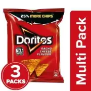 Doritos Nacho Chips - Nacho Cheese Flavour, 3X23 g Multipack