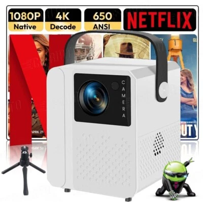WIFI Android 4K Projector HD 1080P Portable Multimedia Video HDMI Home Netflix