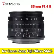 7artisans 35mm F1.4 Mark II APS-C MF Lens for Sony Nikon Canon Fuji M4/3 Mount