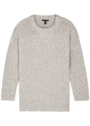 Eileen Fisher Woven Cotton Jumper - Off White - S (UK 10-12 / M) S (UK 10-12 / M)