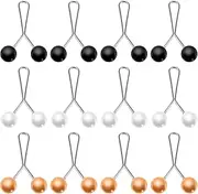 [Piriuuo] 12 Pcs Hijab Pins, Multi-color Scarf Pin Headscarf Pearl Pins Muslim Lady Scarf Clips U Shape Scarf Shawl Clips for Muslim Headscarf Shawl (Black, White, Yellow)