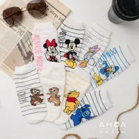 在飛比找蝦皮商城優惠-AHUA阿華有事嗎 韓國襪子 迪士尼橫線全身人物英文短襪 K
