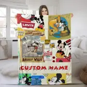 Personalized Mickey and Friends Blanket, Custom Name Disney Blankets, Disney Fam