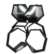 Hexagon Wall Mirror - Black Frame - 9.5in Wall Or Shelf Decor Lot Of 8 SEALED