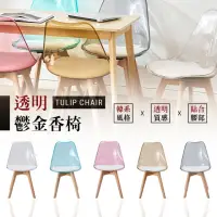 在飛比找momo購物網優惠-【樂嫚妮】透明鬱金香椅 椅子 造型椅 復刻簡約餐椅