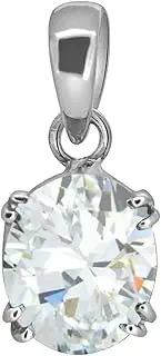 [AKSHITA GEMS] 7.25 Ratti 6.00 Carat Natural White Zircon Pendant/Locket American Diamond Zircon Stone Silver Plated Metal Pendant for Men and Women, free size, sterling-silver,Gold, American Diamond,