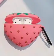 Air Smart Headphones Bluetooth Earphone for Apple AirPods 1/2 Generation Universal Juicy Powder Strawberry Wireless Bluetooth Headphone Protective Case