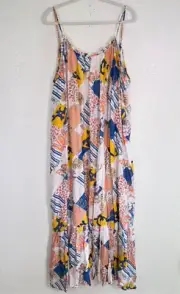 Anthropologie Malika Dress Womens 3X Maxi Cover Up Resort Cruise Plus Size NEW