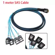 4-SATA 7pin Target Hard Disk Fanout Raid to Slim 4.0 SFF-8654 4i Host Cable 1M