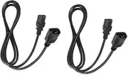 IEC C14 to IEC C13 Extension Power Cables Kettle Lead Computer PC Monitor Rice Cooker Adapter Supply Power Cords 2M 3G1.0mm2 (2 Pack)