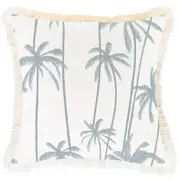 Cushion Cover-Coastal Fringe-Tall Palms Smoke-45cm x 45cm