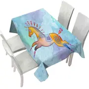Native American Animal Art Painted Horse Pony Tablecloth
