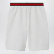 [GUCCI] White short with Web ribbon 10 Y White