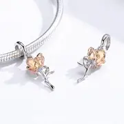 Solid 925 Sterling Silver Belle Rose Pandora Inspired Charm