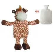 Premium Classic Rubber Hot Or Cold Water Bottle With Cute Stuffed Animal Cover (1liter) giraffe