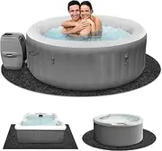 GQFOWE 80 Inch Dia Round Inflatable Hot Tub Mat,Extra Large Hot Tub Pad above Ground Pool Protector Mat Outdoor Indoor Flooring Protector Mat for Protect Hot Tub Pool from Wear