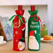 2 Pack Christmas Wine Bottle Sleeves Santa Claus Snowman Christmas Decor