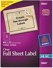 Avery Full Sheet Printable Shipping Labels, 8.5" x 11", Matte Clear, 10 Blank Mailing Labels (18665)