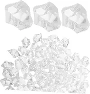 Luxshiny 200 Pcs Clear Fake Ice Cubes Decorative Rocks for Home Decor Realistic Appearance and Easy to Clean Reusable Plastic Ice Cubes for Vases Aquariums and Unique Decorations