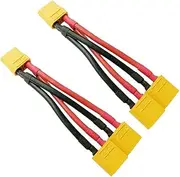 2pcs XT90 Parallel Battery Connector Cable Dual Extension Y Splitter Male to Female for DJI Phantom RC Plane