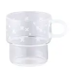 INS日式咖啡杯波點杯 印花玻璃杯杯子 簡約水杯家用咖啡杯 牛奶杯