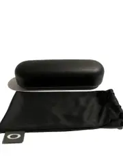 Oakley Hardshell Clamshell Case With Dust Bag Black With Logo Satin Dust Bag