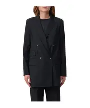 Straight wool suit coat IT40,IT38 Black