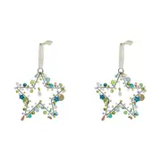 2x LVD Beaded Star Heavenly Decorative Sculpture Hanging Ornament Home Decor