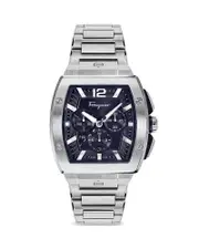 Ferragamo F-80 Tonneau Stainless Steel Chronograph Watch, 41.8mm