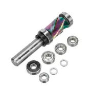 HONGDUI Flush Trim Router Bit 1/2 inch Shank 7/8 inch Cutting Diameter Compression Spiral Top & Bottom Bearing Spiral Ro