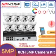 Hikvision Home Security Camera System 4K 8CH NVR 5MP MIC ColorVu POE Camera HDD