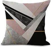 Cushion covers Cushion Covers 45 x 45cm Dark Blue Gold Cushion Covers Invisible Zipper Sofa Cushions Outdoor Cushions Garden Cushions Decorative Pillows Square Pillow Covers(Pink Grey Geometry,(40x40c