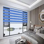 Blackout Roller Blinds 70 x 200cm Thermal Insulated UV Protection Easy Installation Mounting Hardware Included Blue Color Best for Bedroom, Office Apartment Quality Window Cover